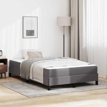 vidaXL Bedframe met matras Grijs 120 x 200 cm Stof, Verzenden, Nieuw, Grijs, Stof