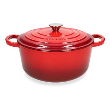 Braadpan | Tomado | Ø 28 x 11 cm (6 liter, Gietijzer, Rood), Verzenden, Nieuw, Tomado