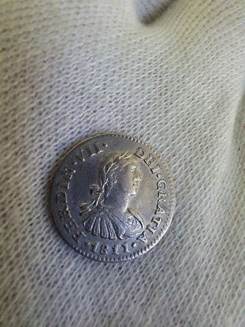 Spanje. Fernando VII. 1/2 Reale 1811 Mexico HJ Busto