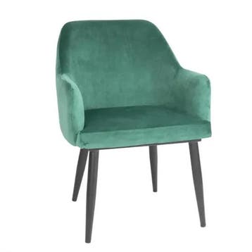 Stoelen | LIA VELVET | Fluweel/Metaal | Dark Green | Grijze, Verzenden, Nieuw in verpakking