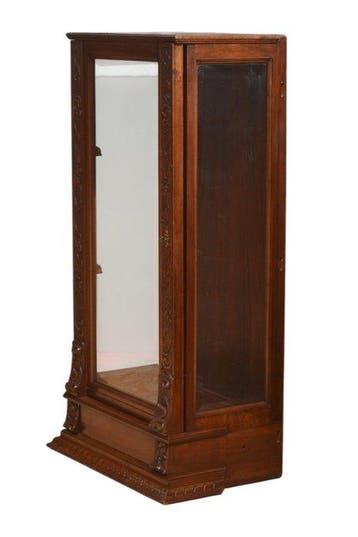 Vitrine - Walnoot - Vitrinekast met kolom