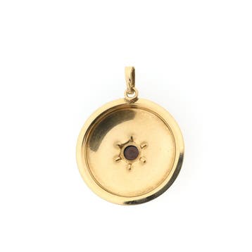 Gouden hanger met granaat (Hanger of bedel), Ophalen of Verzenden, Gebruikt, Goud, Overige merken