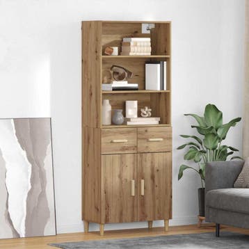 vidaXL buffetkast Artisan Eiken 69,5 x 34 x 180 cm Bewerkt, Minder dan 50 cm, Verzenden, Nieuw, Minder dan 100 cm