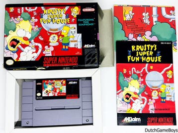 Super Nintendo / Snes - Krustys Super Fun House + Poster -, Verzenden, Gebruikt