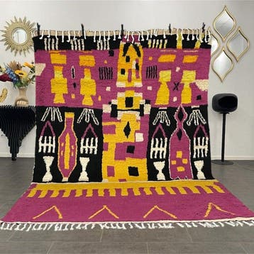 Berber, Groot Azilal kleurrijk tapijt – Berber kunstzinnige, Huis en Inrichting, Nieuw