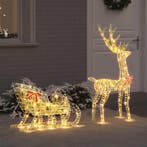 vidaXL Rendier trek slede met 200 LED Warmwit 70 x 26 x 129, Diversen, Kerst, Verzenden, Nieuw