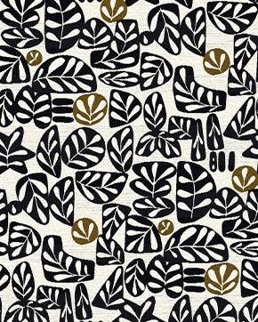 Jacquard Meubelstof Galet Zwart/Wit, Nieuw, Zwart