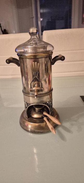 Koffiezetapparaat - Messing, Verzilverd - Antieke