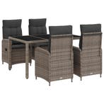 vidaXL Buiten eettafelset 5 pcs Licht Grijs en Donker Grijs, Verzenden, Nieuw