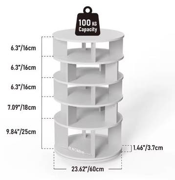 5-Laags Roterend Schoenenrek – 360° Organizer 24 Paar, Verzenden, Nieuw