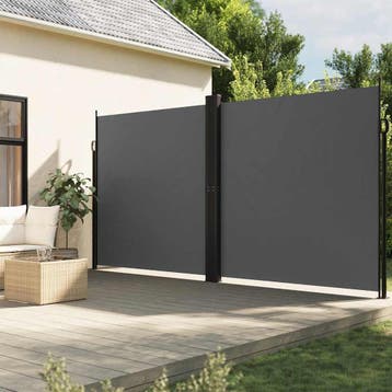 vidaXL Tuinscherm uittrekbaar 220x1200 cm antracietkleurig, Verzenden, Nieuw