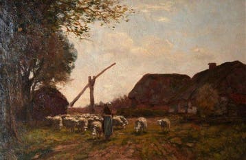 Johannes Karel Leurs (1865-1938) - A Shepherdess With Her
