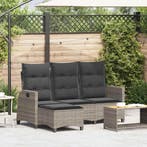 vidaXL Verstelbare tuinbank met kussens L-vormig poly rattan, Verzenden, Nieuw