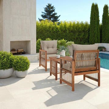 Loungeset Eivissa in rope-design met XXL-bekleding - natuur, Verzenden, Nieuw