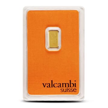 1 gram goudbaar Valcambi met certificaat, Verzenden, Goud