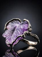 Amethist - Zilver - Ring - Betoverd Blad