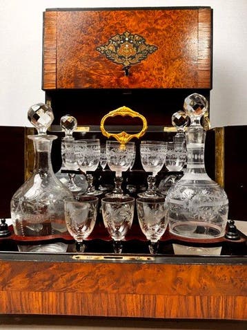 Drankkast - Loupe dOrme, Kristal - Likeurkast Napoleon III