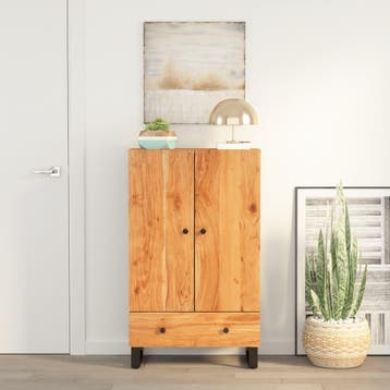 vidaXL buffetkast met lade 60x33x100 cm massief acaciahout, Minder dan 50 cm, Verzenden, 100 tot 150 cm, Nieuw