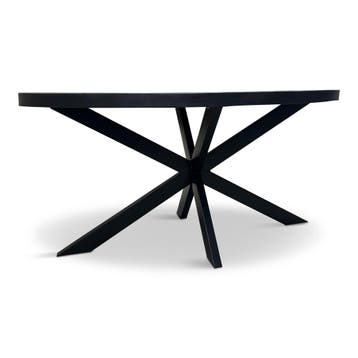 Eettafel Silvia Ovaal 220x100cm Mango Zwart, Ophalen of Verzenden, Nieuw