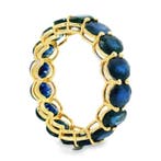 Ring - 14 karaat Geel goud - 7.03ct. tw. Saffier, Sieraden, Tassen en Uiterlijk, Ringen, Nieuw