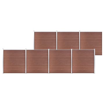 vidaXL Schutting 1218x186 cm HKC bruin, Verzenden, Nieuw, Hout
