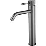Wiesbaden Ribbd XL Wastafelkraan Verhoogd - Gunmetal, Ophalen of Verzenden, Nieuw