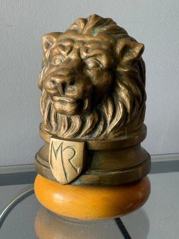 sculptuur, Antieke buste van leeuw - 23 cm - Messing, Antiek en Kunst
