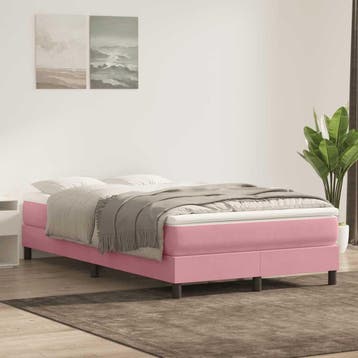 vidaXL Boxspring met matras fluweel roze 120x220 cm, Verzenden, Nieuw, Stof