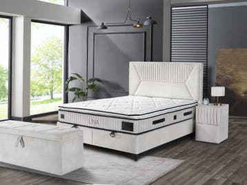 Boxspring Lina met TEDDY-stof opbergfunctie, Huis en Inrichting, Slaapkamer | Boxsprings, Verzenden, Nieuw