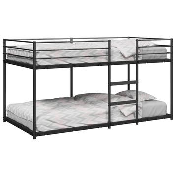 vidaXL Stapelbed zonder matras 100x200 cm staal zwart, 100 cm, Eenpersoons, Verzenden, Zwart