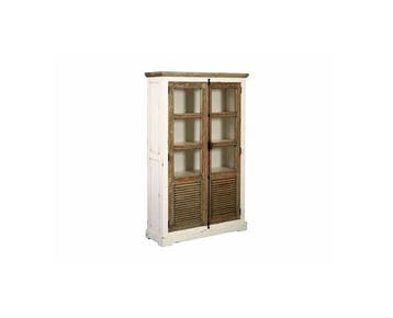 Tower Living Amanda Vitrinekast Grenenhout 120x40x190 cm, Ophalen of Verzenden, Nieuw