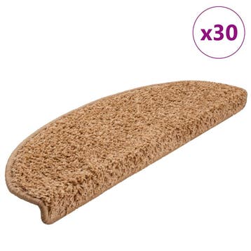 vidaXL Trapmatten 30 st 65x21x4 cm beige halfrond groot, Verzenden, Nieuw