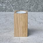 HOCHO Eikenhouten Waxinelichthouder – 50x50x90 mm – Tijd, Ophalen of Verzenden, Nieuw