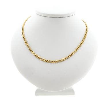 Gouden figaroschakel ketting van ASSOS; 14 karaat; 45 cm, Ophalen of Verzenden, Gebruikt, Goud, Goud