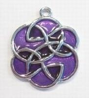 Metalen hanger bloem keltisch met paars epoxy 36 x 30mm o..., Ophalen of Verzenden, Nieuw, Bedel