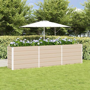 vidaXL Plantenbak Ivoor 290 x 50 x 75 cm Gegalvaniseerd, Verzenden, Minder dan 60 cm, Nieuw, Metaal
