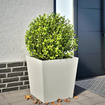 vidaXL Plantenbak 50x50x50 cm staal wit, Verzenden, Nieuw, Metaal