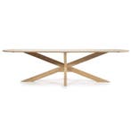 Eettafel Nikki - 280cm - Naturel - 96141 - eettafel, Nieuw, Overige vormen, Overige materialen