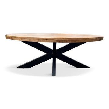 Salontafel Silvia ovaal mango incl. spinpoot, Overige materialen, 100 tot 150 cm, Nieuw, 50 tot 100 cm