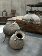 Hoffz Interior stenen ronde kruik op standaard 21 x 19 cm, Ophalen of Verzenden, Nieuw