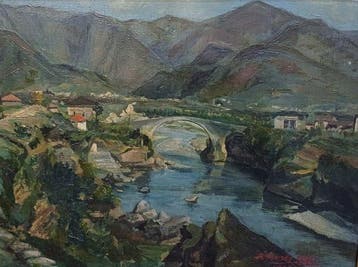 Riccardo Galli (1869–1944) - Il fiume Brembo al Ponte Briolo