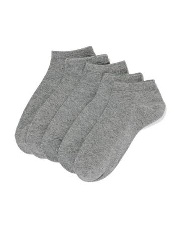 HEMA Dames enkelsokken - 5 paar grijsmelange 3=40% / 2=20%, Verzenden, Nieuw