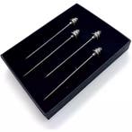 Anovi Tapasprikkers met Kerstboomontwerp – Zilvertin – 8, Ophalen of Verzenden, Nieuw, Zilver, Bestekset