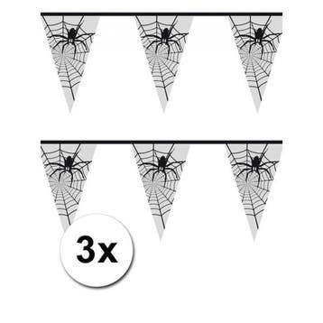 3x Halloween Spinnenweb versiering 6 meter - Halloween sli.., Ophalen of Verzenden, Nieuw