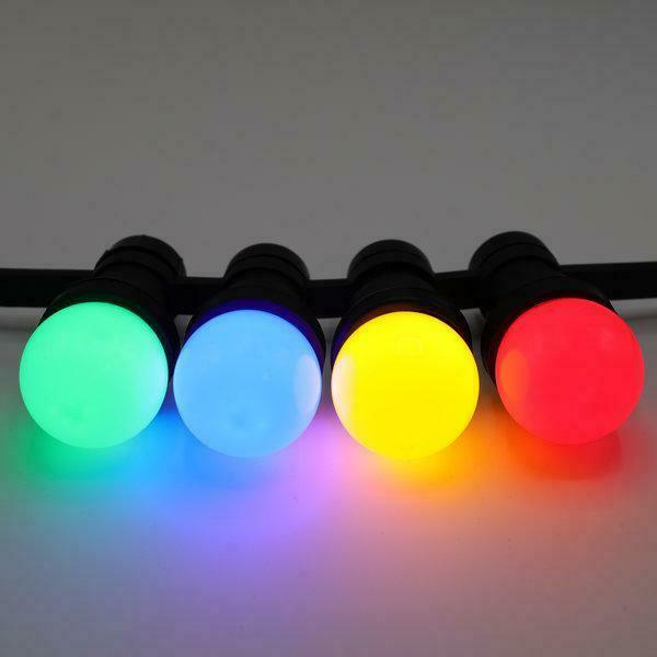 Prikkabel set van 5 tot 100 meter met 4 kleuren LED lampen, Tuin en Terras, Buitenverlichting, Led, Minder dan 50 watt, Nieuw