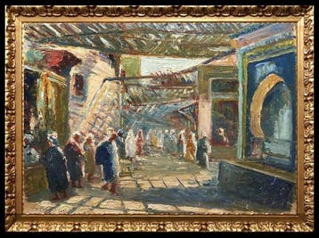 Jean-Pierre Frantz (c. 1930) - Marrakesch: Le Souk, Antiek en Kunst, Kunst | Schilderijen | Klassiek