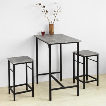 2dekans | SoBuy Bistrotafel - Modern - 1 tafel + 2 Krukken, Huis en Inrichting, Tafels | Eettafels, Ophalen of Verzenden, Zo goed als nieuw