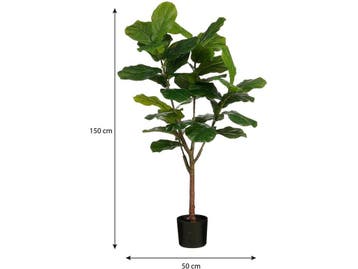 Mica Decorations Ficus Lyrata Kunstplant in Pot - H150 x Ø50, Huis en Inrichting, Verzenden, Nieuw