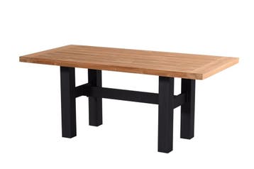 Hartman Heron tuintafel zwart met teak blad 180 x 95 cm SALE, Ophalen of Verzenden, Nieuw