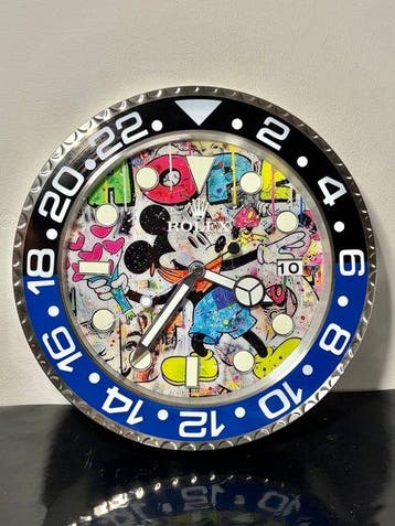 GF Exclusives - Banksy x Mickey x Rolex Pop Art Clock, Antiek en Kunst, Kunst | Designobjecten